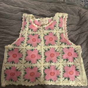 Crochet Floral Crop Top